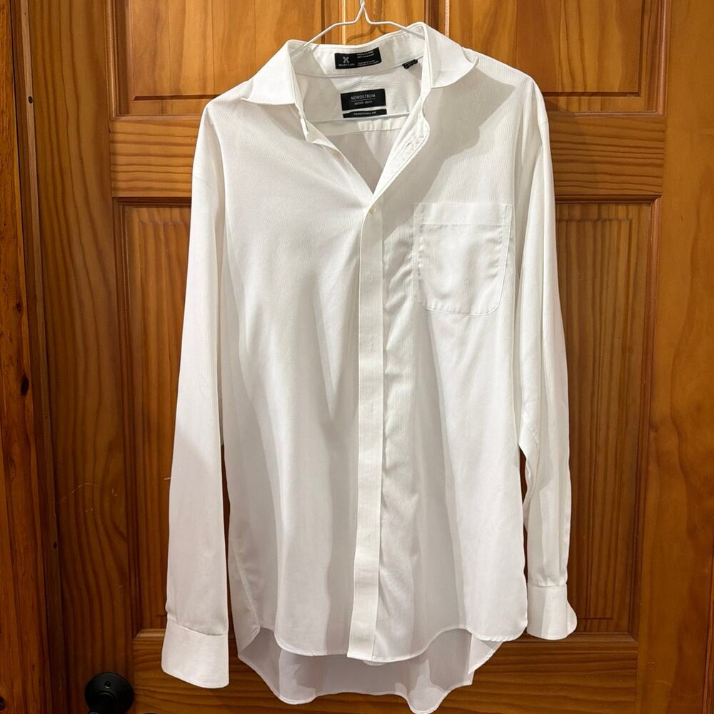 Men's Nordstrom Arrow White Long Sleeve Dress Shirt 16/35